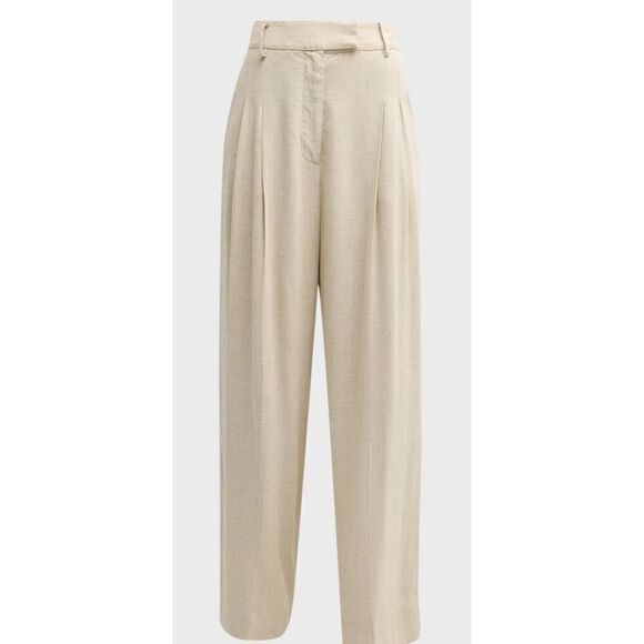 By Malene Birger Cymbaria Wide-Leg Pleated Pants in Undyed NWT Size 42/ US 10 - Picture 1 of 12
